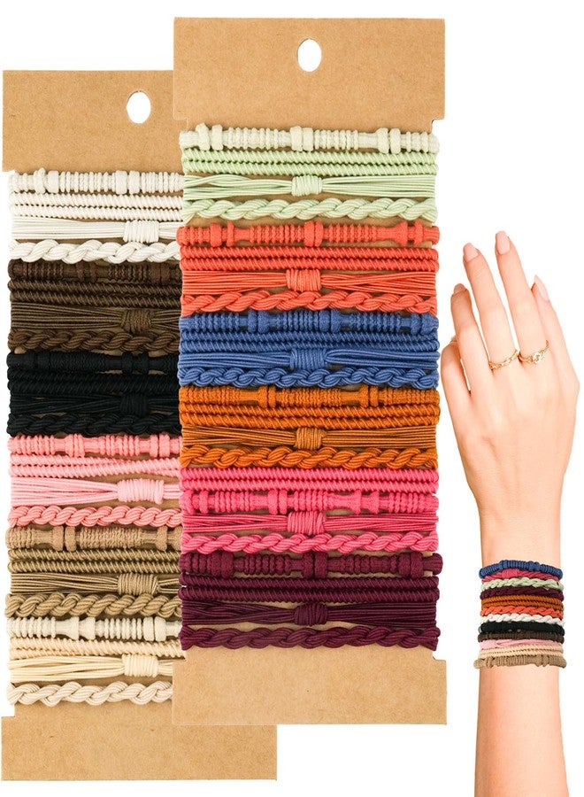 Gmleey 48-Piece Hair Ties for Women, 4 Styles Boho Elastic Hair Ties No Damage Multi-Color Ponytail Holders for Thick and Thin Hair for Girls - Image 1